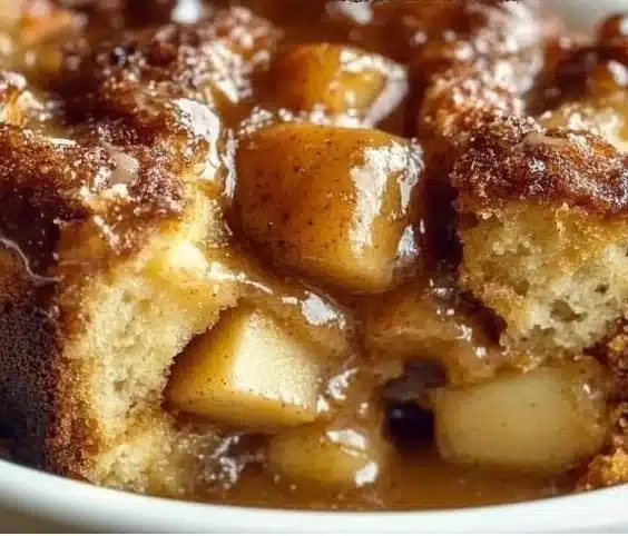 Caramel Apple Bread Pudding Delight