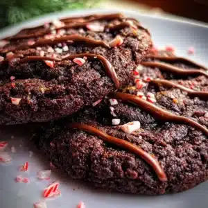 Double Chocolate Peppermint Cookies with rich chocolate and peppermint flavor