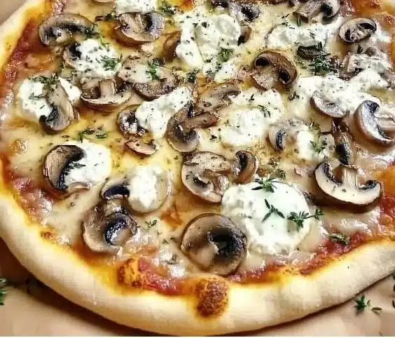 Easy White Mushroom Pizza