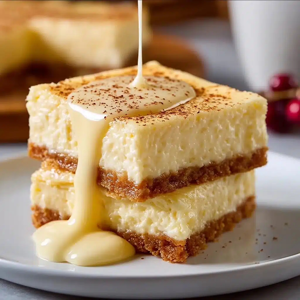 Eggnog Cheesecake Bars