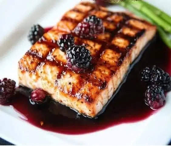 Grilled Salmon with Blackberry Sauce
