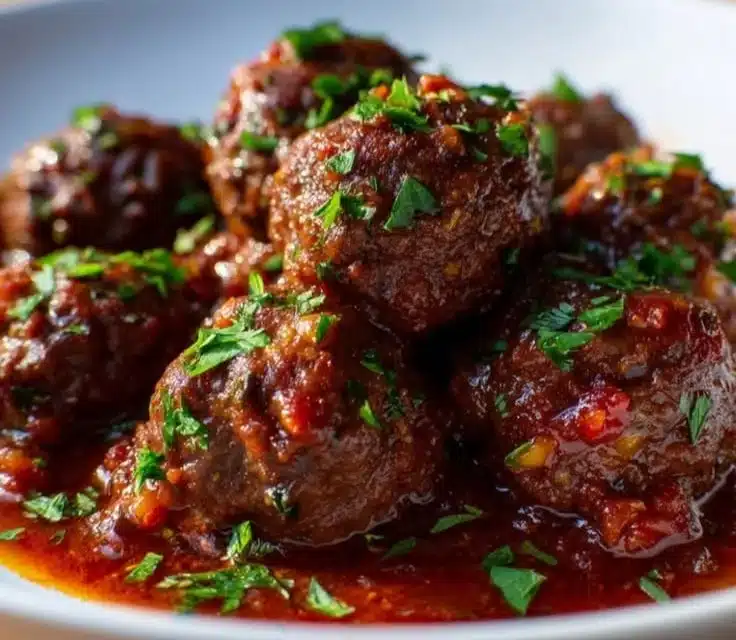 Red Grape Juice Braised Meatballs