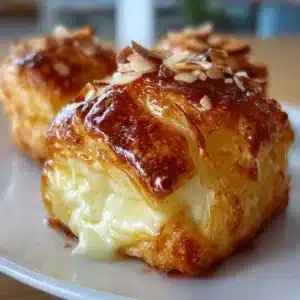 Delicious Ricotta Almond Pillows with creamy filling and a golden crust