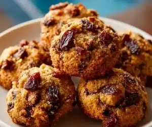 Plate of sweet date cookies baked with wholesome ingredients