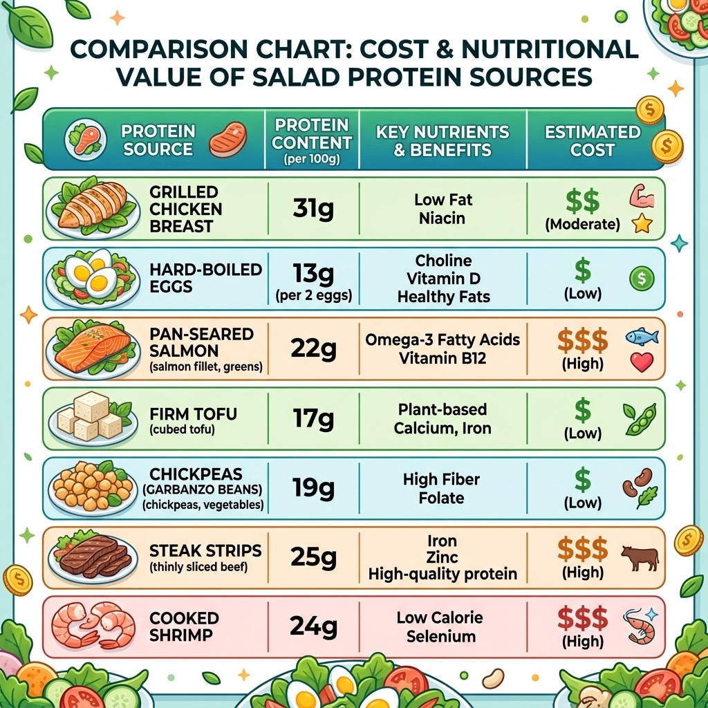 best protein sources salads cost